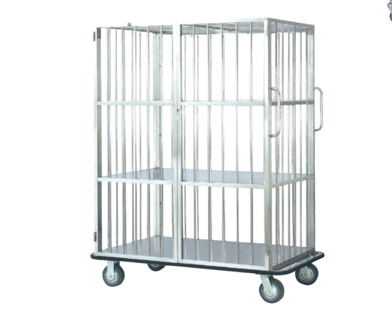 Luxury hotel hand pushed linen cart linen storage box multi-functional delivery truck hotel European-style service rack work cart