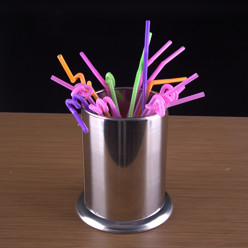 Thickened stainless steel chopstick cylinder commercial milk tea shop bar Straw Barrel Bucket Containing Box Drain Chopstick Cage Knife Fork Holder