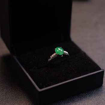 Juhuige burmese natural grade a jade green ring