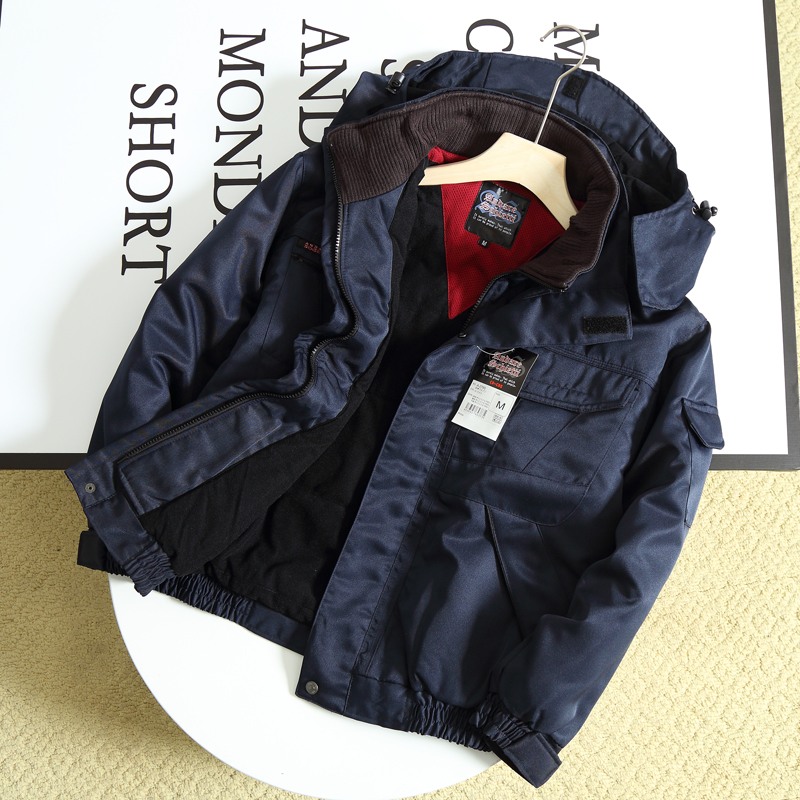 Japan's original single goods winter thickened warm lock heat constant temperature multi-pocket multi-functional work clothes cotton-padded jacket cotton-padded clothes