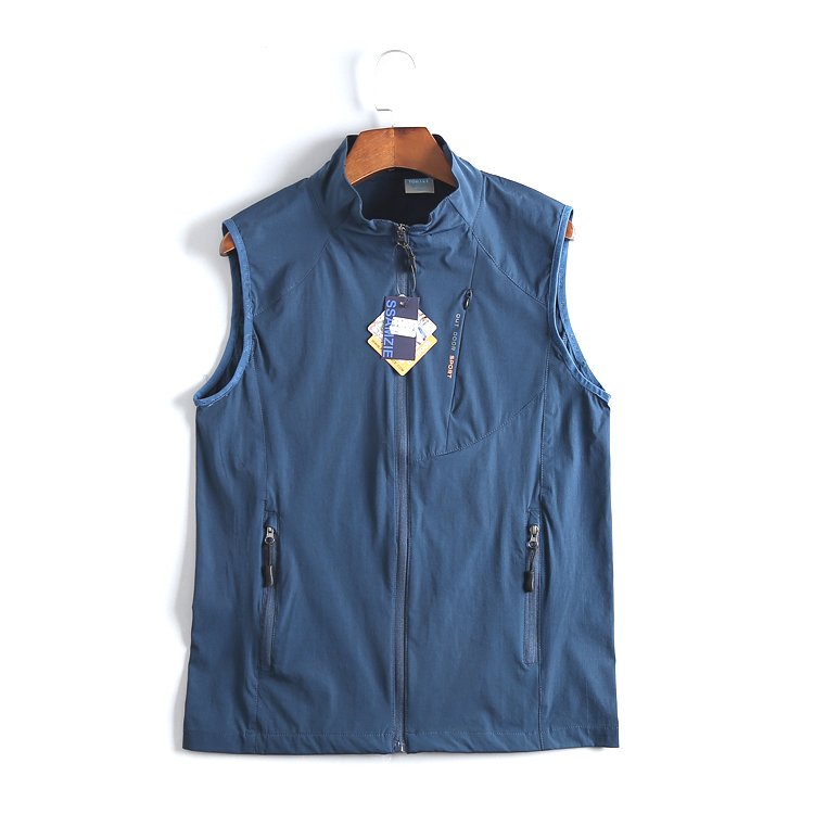 Summer new outdoor sports speed dry waistcoat light and breathable quick dry multi-pocket waistcoat Shoulder Vest Men Climbing Tours