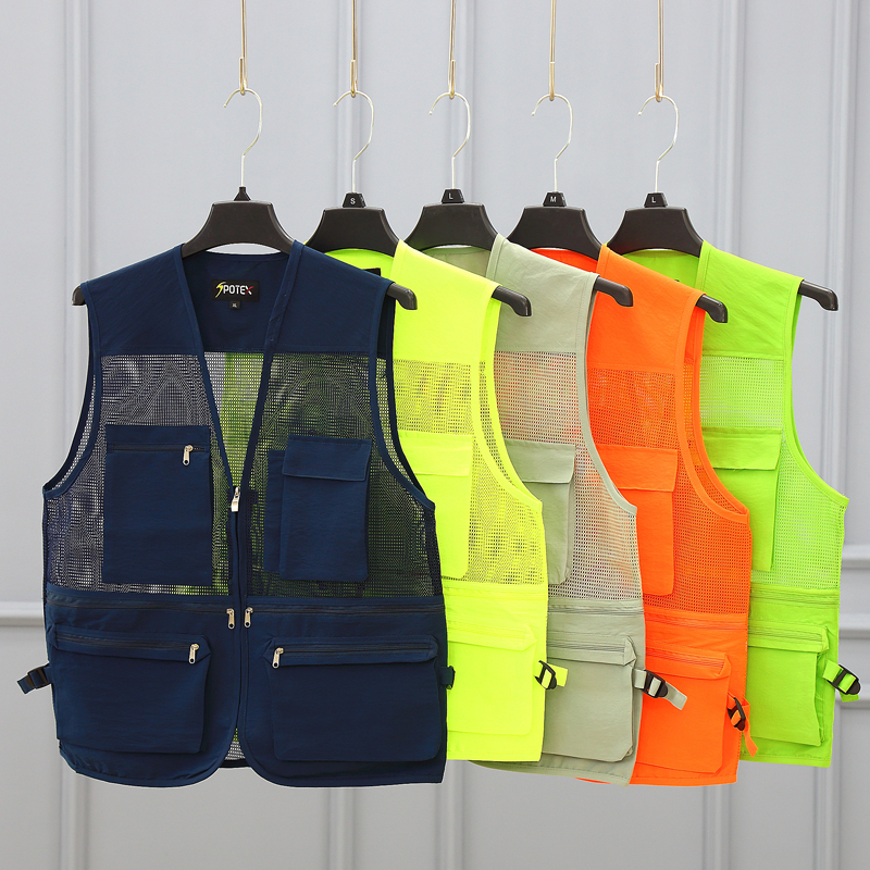 Foreign trade Original single Four Seasons mesh breathable Multi-pocket net waistcoat Travel climbing fishing hiking men and women's vests-Taobao