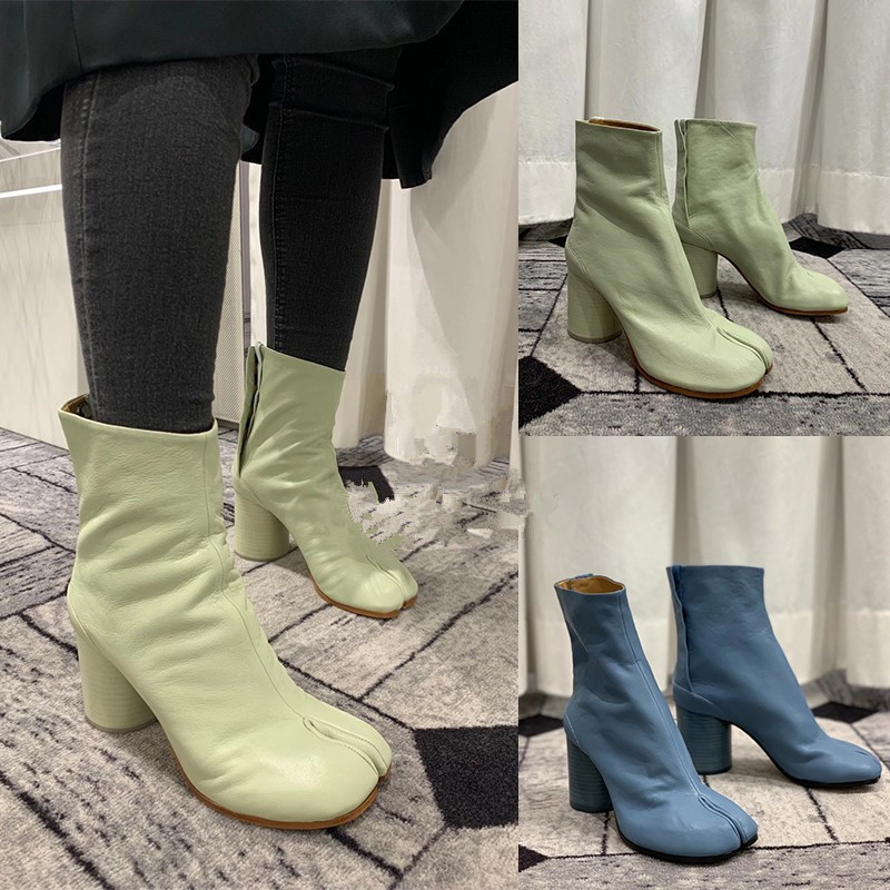 Ninja-Style Split-Toe Boots for Women, Same Style as Popular Influencers in Europe and America, New Spring/Summer 2021 Model with Side Buckle and High Heels
