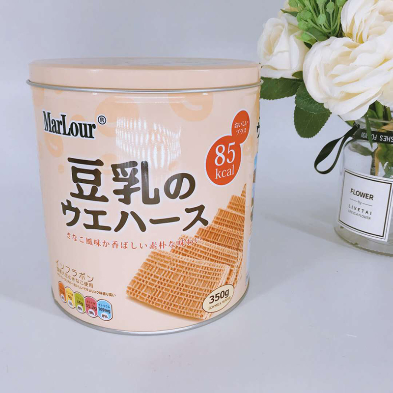 Marlboro soybean milk wafer biscuit small red book net red recommended the same barrel sandwich biscuit snack cake 350g