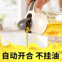 Automatic opening and closing oil pot home glass inverted oil bottle anti-leakage large capacity Vinegar Pot Soy Sauce Bottle Kitchen supplies Big oil tank