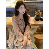 Ретро осенний лонгслив, платье, длинная юбка, китайский стиль, облегающий крой