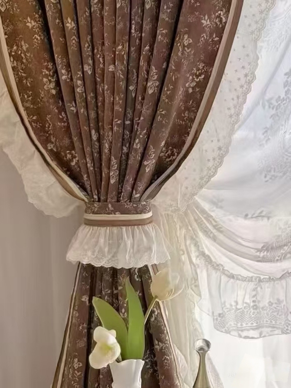 Curtains, French Retro Cotton Lace Trim, Side Panel Decorative Fabric, Window Screen Side Panel Valance Trim Accessories Curtains, French Retro Cotton Lace Trim, Side Panel Decorative Fabric, Window Screen Side Panel Valance Trim Accessories
