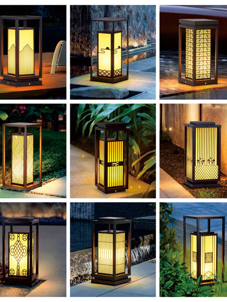 Chinese-Style Lawn Lamp, Outdoor Waterproof Garden Lamp, Led Decorative Lamp, Garden Atmosphere Lamp, Light Luxury Classical Park Street Lamp