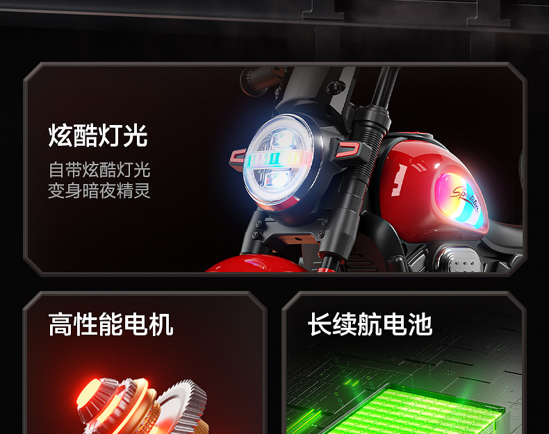 Электромобиль детский 儿童电动车三轮车男女孩宝宝小孩可坐人充电遥控礼物玩具车机车 Other home