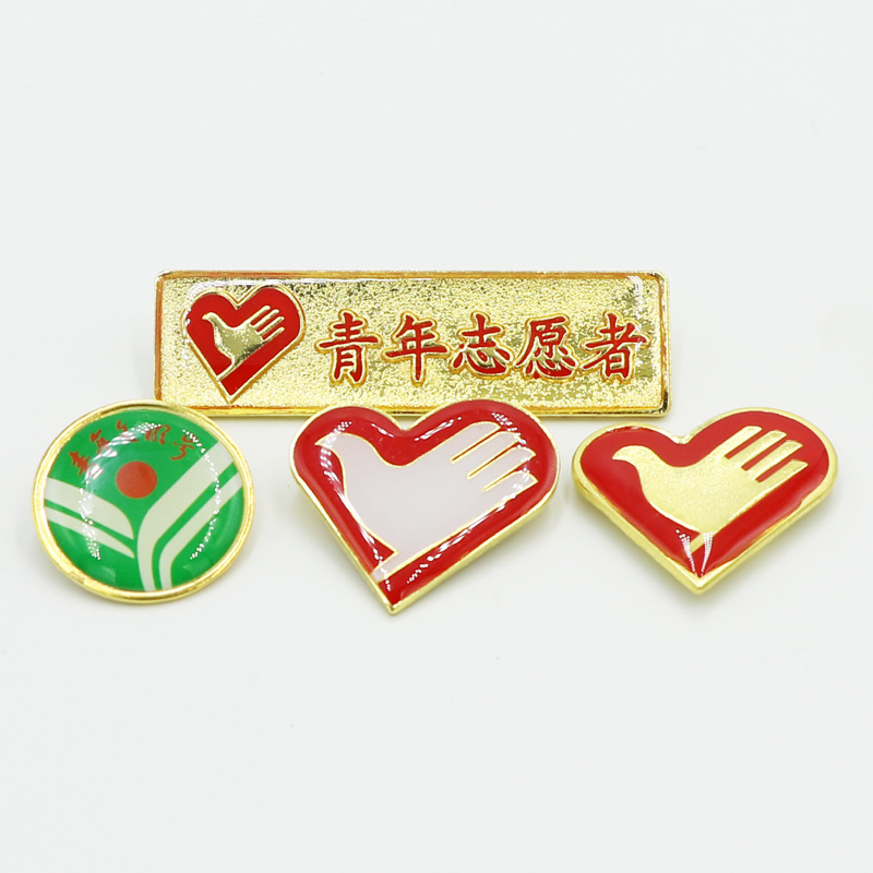Youth Volunteer Badge Brooch Young Civilization Number Pigeon Hand Chest Emblems Drop Plastic
