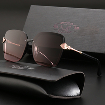 2019 new womens fashion net red big face personality cut edge box polarized sunglasses anti-UV driving sunglasses