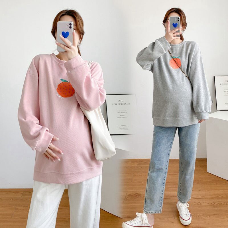 Pregnant women's spring clothing blouses women 2022 new fashion pure cotton large size easy for relaxation and clothing for the spring and autumn