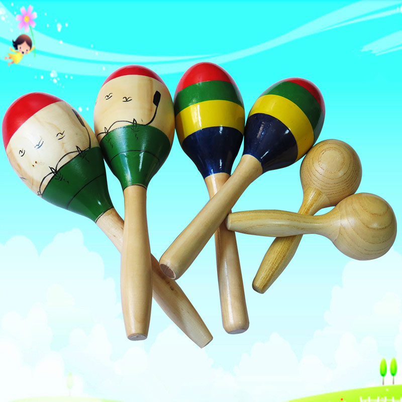 Percussion instrument Orff KTV sand hammer sand ball large wooden sand hammer coconut tree sand hammer four-color sand ball pair