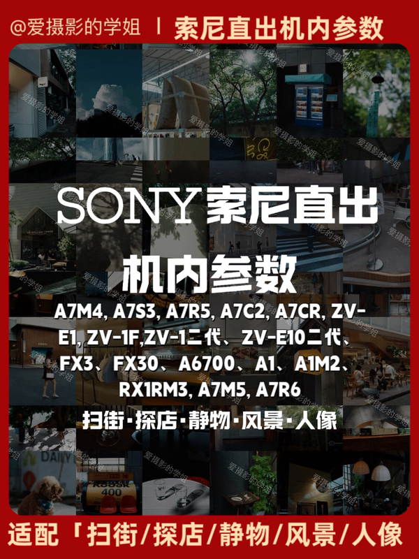 Sony Camera Internal Parameters|Collection of 10 Original Presets|Universal for Street Photography and Portrait Shooting Sony Camera Internal Parameters|Collection of 10 Original Presets|Universal for Street Photography and Portrait Shooting