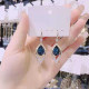 Korean geometric diamond crystal earrings women's temperament all-match long diamond-studded net red earrings 2021 new trend