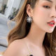 Korean version of rhinestone temperament sweet earrings long thin earrings exaggerated all-match earrings net red new tassel ear hook female