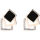 (Two Pairs) High-quality square rhinestone earrings for women's new trendy Korean temperament net celebrity earrings earrings earrings