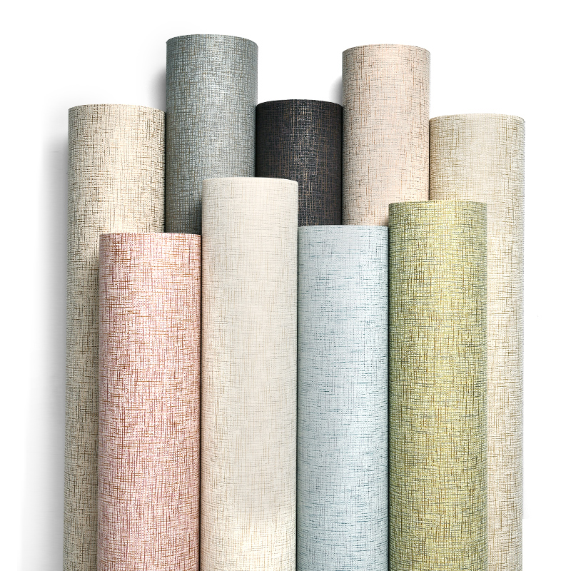 Nordic Imported Unwoven Fabric Linen Wallpaper color minimalist modern Living room Bedroom TV Background Wallpaper Pure color