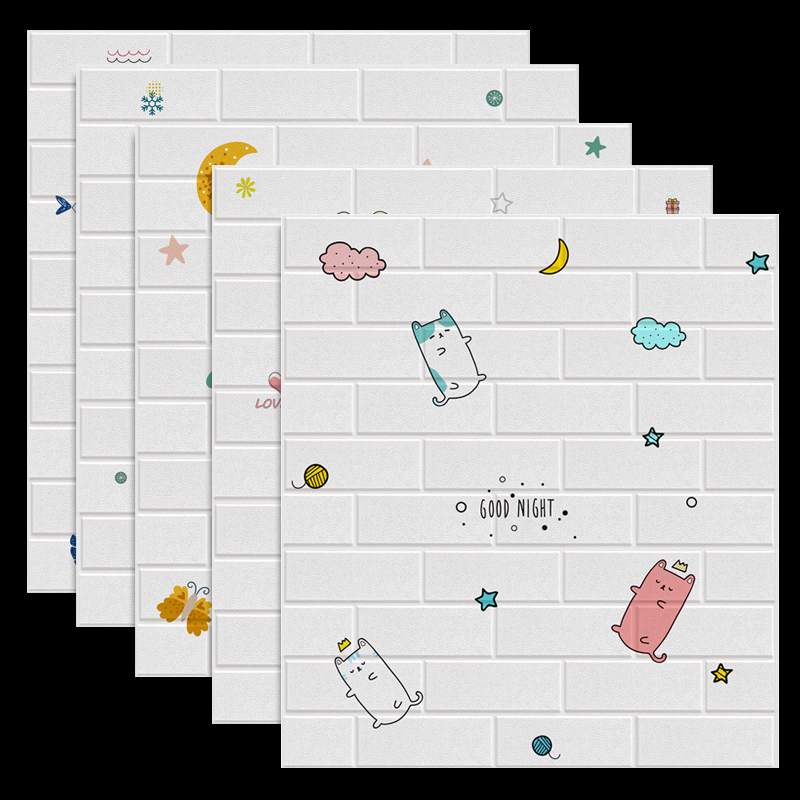 Wallpaper self-adhesive bedroom warm waterproof moisture-proof can be scrubbed children's room wall decoration wallpaper sticker background wall sticker