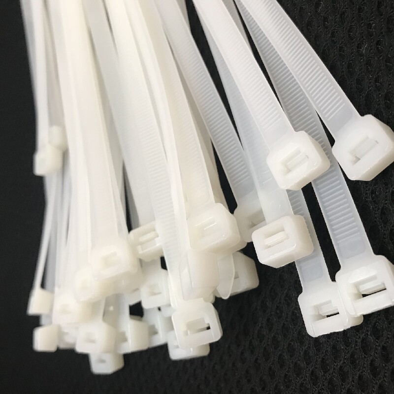 Affordable New 100-Pack Strong Buckle Thickened and Extended 200-1000mm Large Size White Plastic Nylon Cable Ties