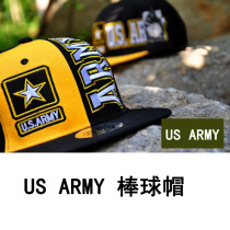 Vintage baseball cap flat edge hip hop cap Mens and womens visor US ARMY five-star horizontal vertical letter embroidery