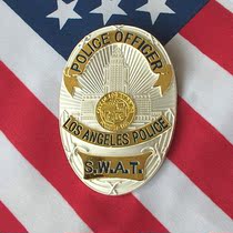 Los Angeles metal badge Los Angeles LAPD Thunderbolt group gold metal badge