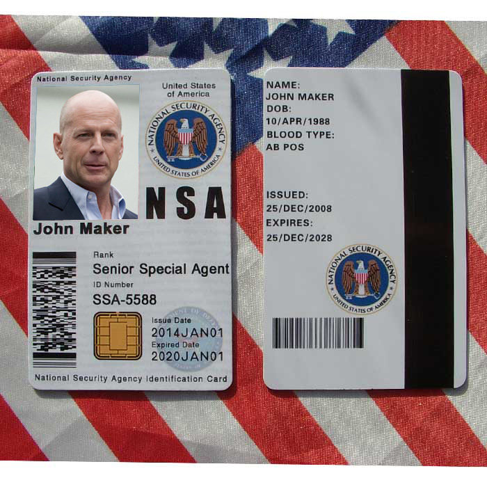American Animated Entertainment customized card National Security Agency personality PVC card