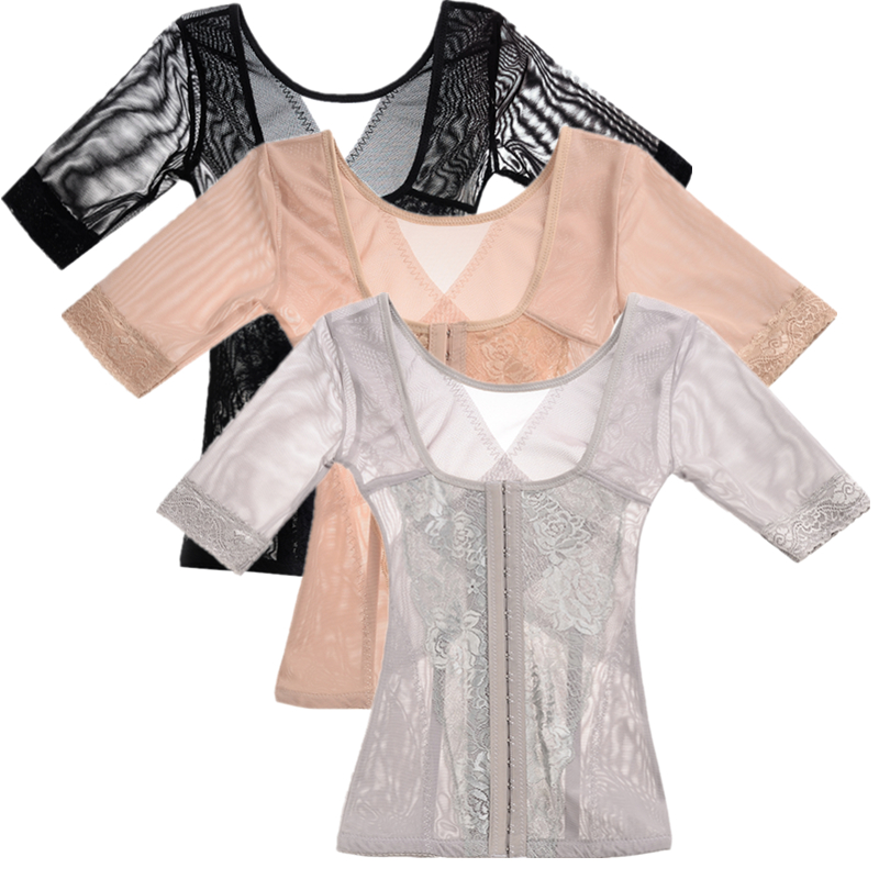 Tingmei Noja plastic body blouses short sleeve vest adjustable three rows of buckle postpartum closets waist-to-stomach plastic vests