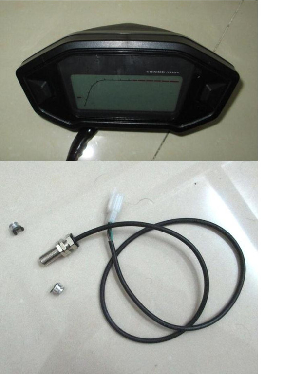 Xe máy sửa đổi LCD mét điều chỉnh 2-4 xi lanh dặm dầu dặm dặm điều chỉnh nhiệt độ nước xuất khẩu phần - Power Meter đồng hồ điện tử xe vision