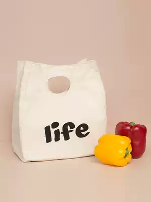 With rice insulation meal bag to work lunch bag lunch thick meal aluminum foil portable storage canvas students large capacity