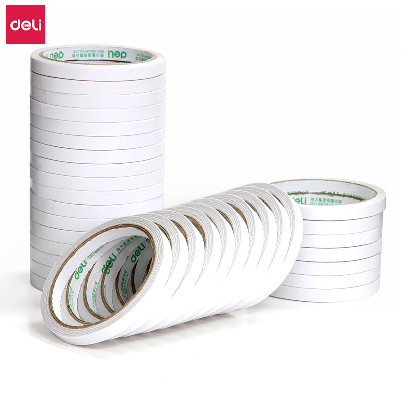 Deli double-sided adhesive High viscosity handmade tape for students on both sides of the strong adhesive cloth Easy to tear stickers for children's stationery stickers
