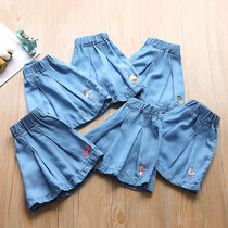 Girl Denim Shorts 100 Hitch Skirt Pants Woman Baby Thin Summer Short Skirt CUHK Child Denim Skirt Pants