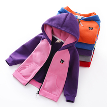 Male and female childrens spring autumn jacket Lianhood children 2022 new grip suede clothes baby rocking grain velvety zipper Sport necropolis