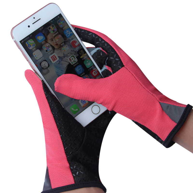 Mountaineering Gloves Non-slip Thin Section Spring Summer Autumn Outdoor Sports Sunscreen Breathable Elastic Mesh Ice Silk Full Finger Gloves