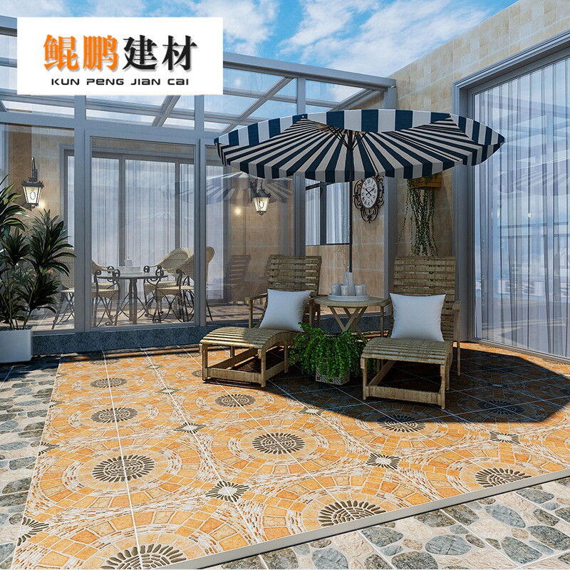 Antique Goose Pebble Large Grain Parquet Tiles 400x400 Patio Garden Yang Terrace Outdoor Non-slip Floor Brick