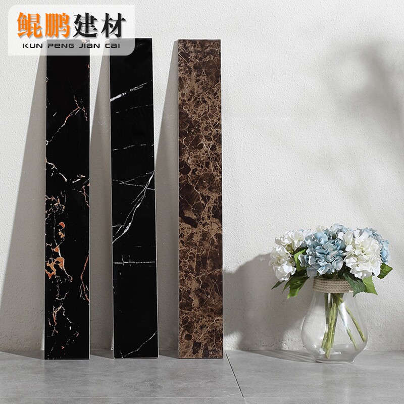 Simple modern bright light 110x800 black gold flower obsidian coffee net black wave wire base line waist line kick line