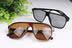 Lin uốn cong kính râm lớn retro PANK sunglasses kính râm nam và nữ hộp đen lớn kính râm tấm cận thị kính cận đẹp Kính râm