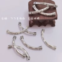 Браслет, аксессуары, изогнутая трубка, аксессуар, подвеска, ретро кольцо, серебро 925 пробы, жемчужное серебро