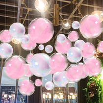 Christmas decorative transparent ball pink plastic ball jewelry store gold shop creative DIY hanging ball window layout