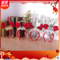 New year decorations childrens gifts Christmas hat dress Net Red Antler hairclip Christmas hair hoop headdress small gift