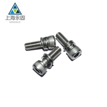 Hexagon socket three combination screw blue and white zinc