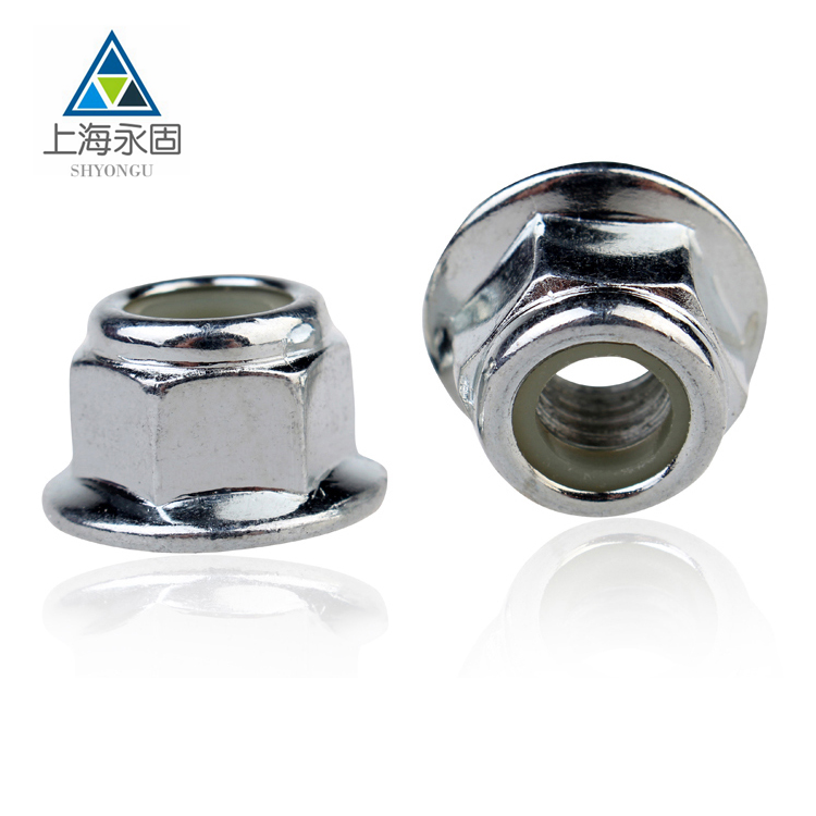 GB T6183 1-2000 hexagonal flange nylon self-lock nut manufacturer direct 