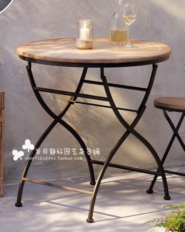 Bàn ghế sân thượng gấp sắt bàn ghế gỗ sân vườn giải trí bàn ghế bar quán cà phê nội thất - Bàn ghế ngoài trời / sân ghế nhựa giả mây ngoài trời