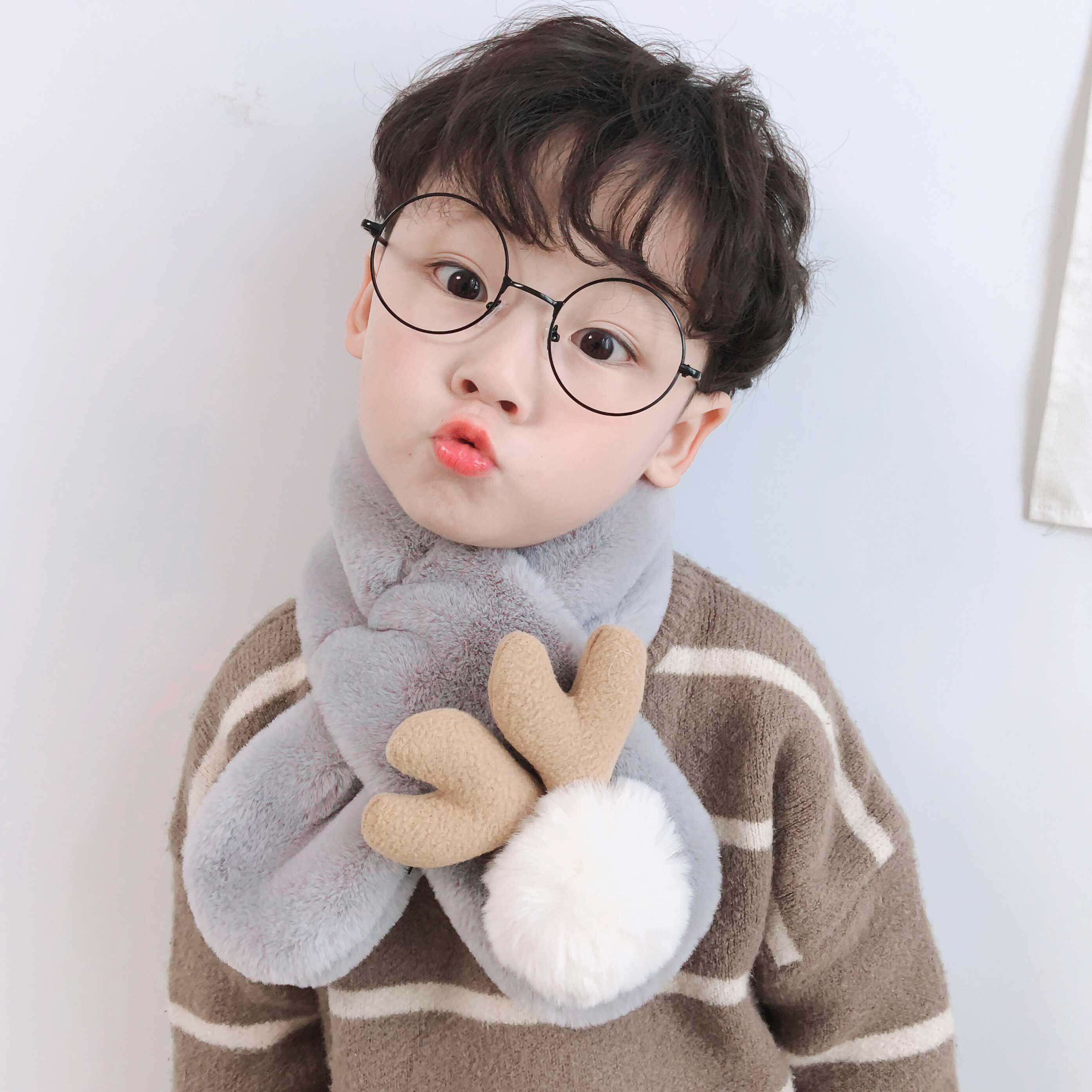 Children's scarf Autumn and winter baby collar velvet 0 winter thickened 3 warm 6 children's neck cover eight infants and young children in September