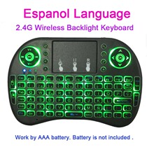 Spanish Espanol 2 4G wireless Backlight keyboard for tv box