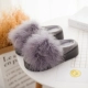 Dép cotton đế dày mùa đông nữ trong nhà cao gót dễ thương trong nhà Hàn Quốc chống trượt nhà mùa đông không thấm nước