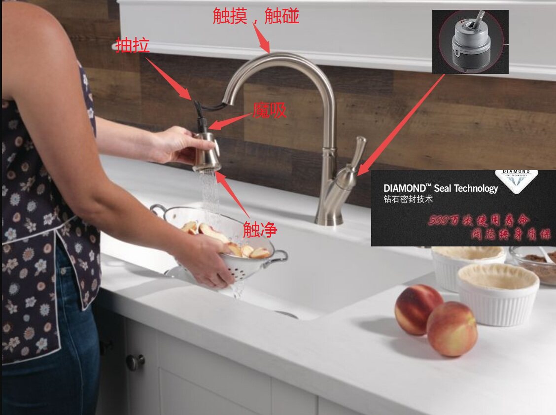 DELTA gets to the Dadeja SAVILE series electronic touch pull-out kitchen tap 19949T-DST