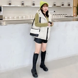 笠莎 Осенний пуховик с капюшоном, жилет, куртка, 2020, большой размер, в корейском стиле