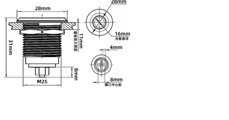 Đèn báo nguồn Yijia LED AD16-22DS hộp phân phối đèn tín hiệu AC 220v380v12v24v đỏ và xanh