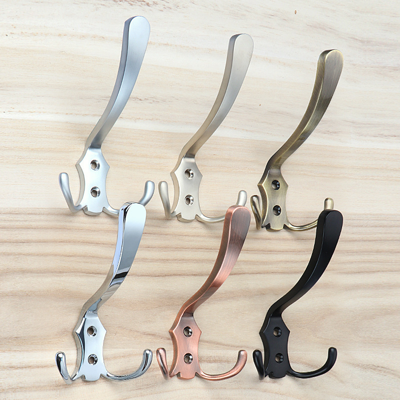 Wall-Mounted Coat Hooks, Hooks Behind the Cloakroom Door, Entryway Door, Bathroom, Wardrobe, Punch-Free Black 3-Hook Hanger Wall-Mounted Coat Hooks, Hooks Behind the Cloakroom Door, Entryway Door, Bathroom, Wardrobe, Punch-Free Black 3-Hook Hanger
